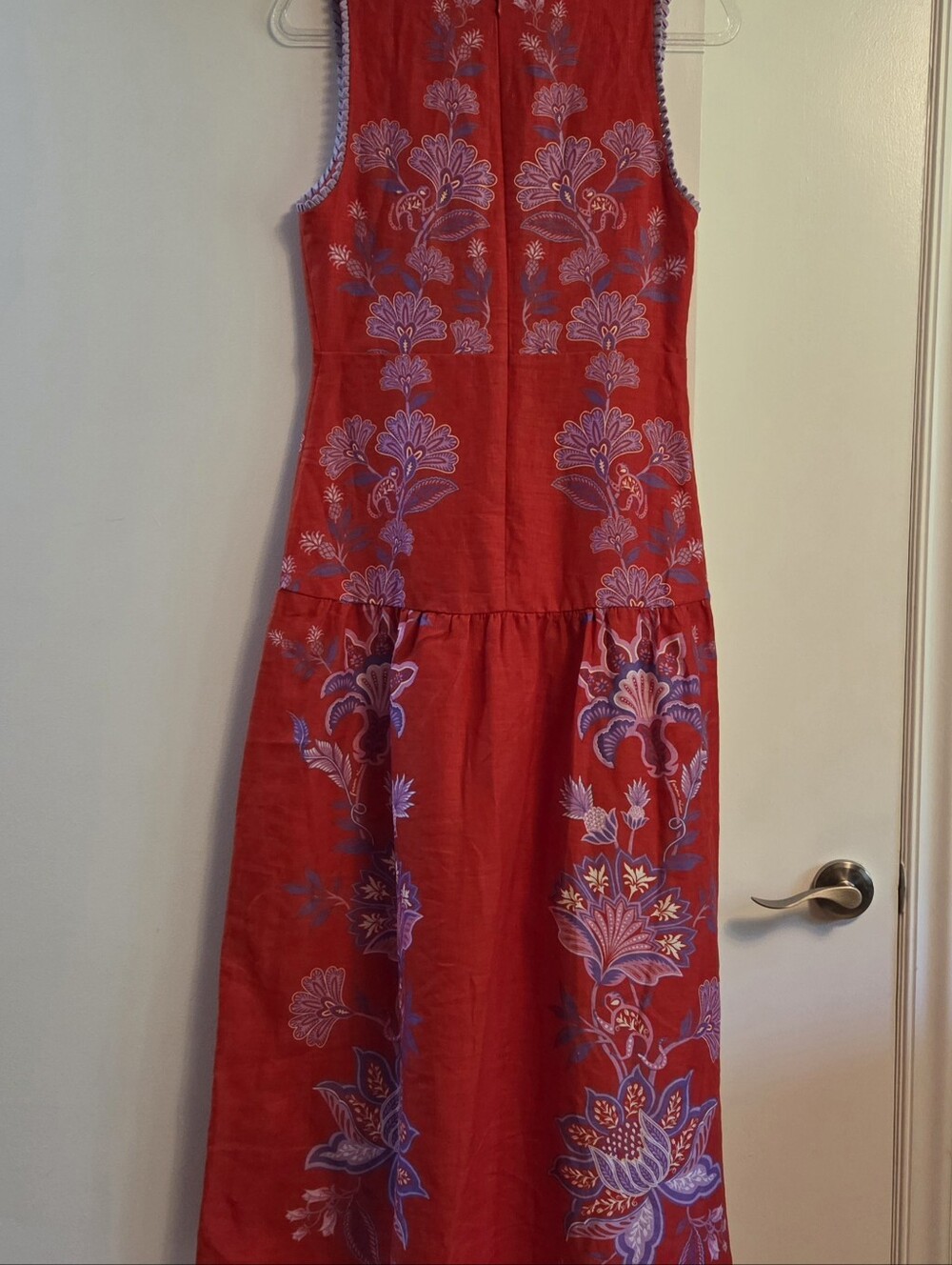 FARM RIO NWT Red Porcelain Garden Linen Midi Dress Medium - Picture 6 of 12